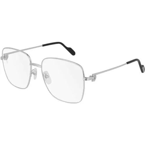 Silver Transparent Ct0253O Eyeglasses , unisex, Sizes: 55 MM - Cartier - Modalova