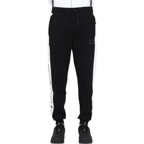 Mens Side Stripe Pants , male, Sizes: M - Emporio Armani EA7 - Modalova