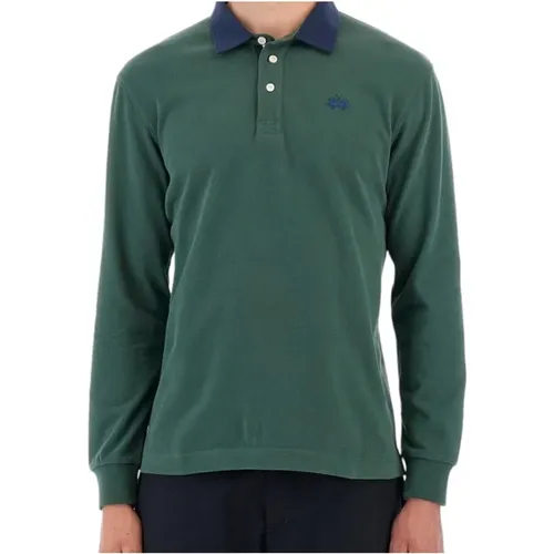 Grünes Polo Shirt mit Blauem Logo - LA MARTINA - Modalova