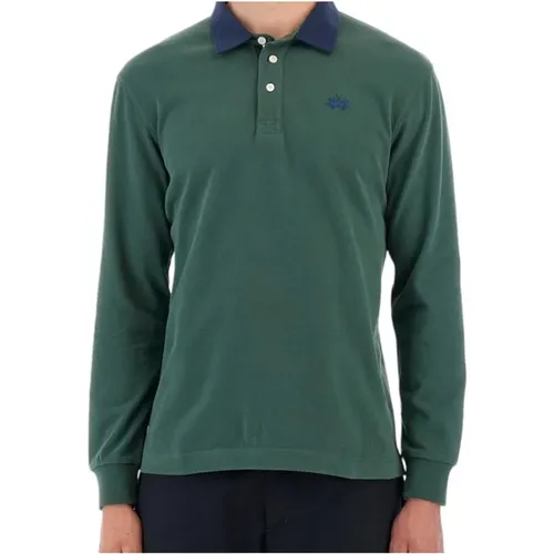 Grünes Polo Shirt mit Blauem Logo , Herren, Größe: 2XL - LA MARTINA - Modalova