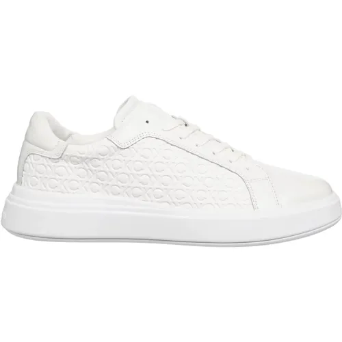 Logo Pattern Lace-Up Sneakers , male, Sizes: 9 UK, 11 UK, 8 UK, 10 UK, 12 UK - Calvin Klein - Modalova