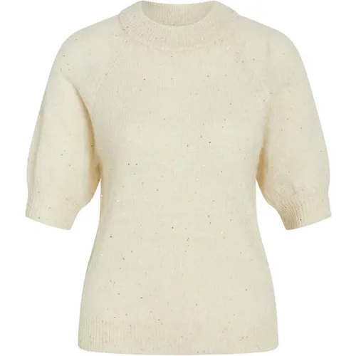 Alchemillabbhalias Strickpullover Weiß Creme/Gold , Damen, Größe: L - Bruuns Bazaar - Modalova