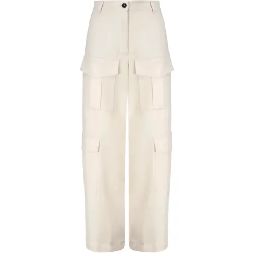 Cotton Elastan Trousers , female, Sizes: M, S, 2XS, 3XS - pinko - Modalova