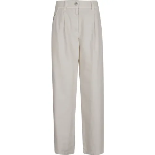 Denim Trousers with Monili Detail , female, Sizes: XS, 2XS - BRUNELLO CUCINELLI - Modalova