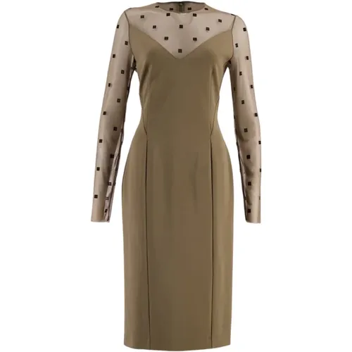 Sheer Monogram V-Neck Midi Dress , female, Sizes: M, XS - Givenchy - Modalova