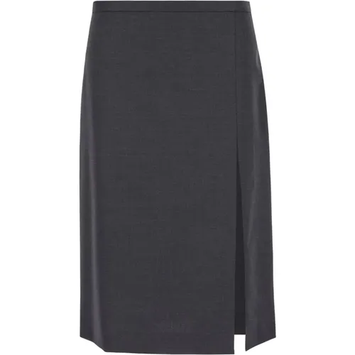 Grey Wool Blend Pencil Skirt , female, Sizes: L, M - Philosophy di Lorenzo Serafini - Modalova