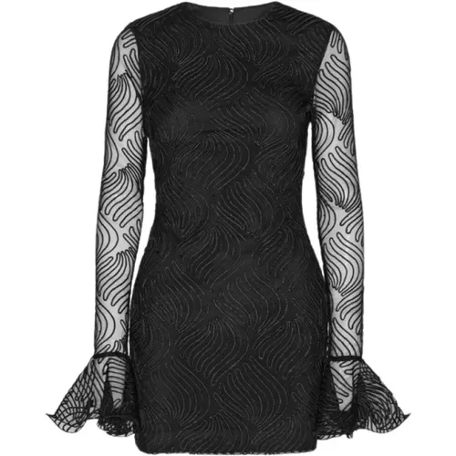 Schwarzes Mini Flounce Kleid , Damen, Größe: L - ROTATE Birger Christensen - Modalova