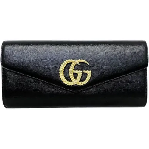 Schwarze Leder Gucci Marmont Clutch Tasche - Gucci Vintage - Modalova