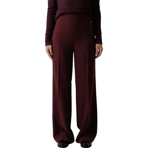 Lucas Wide Leg Hose Weinbeer Mauve - Dante 6 - Modalova