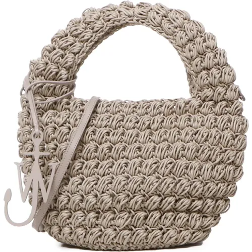 Striped Cotton Popcorn Basket Handbag , female, Sizes: ONE SIZE - JW Anderson - Modalova