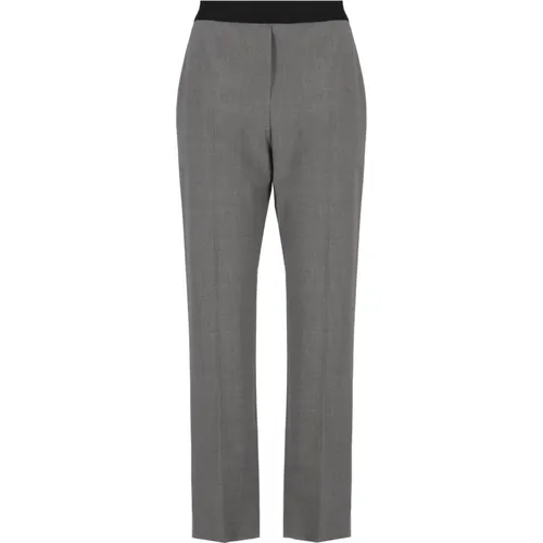 Grey Wool Trousers Elastic Waist , female, Sizes: XS, S - Msgm - Modalova