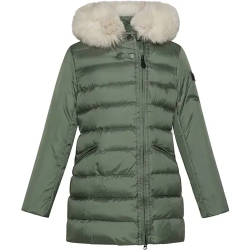 Elegante Daunenjacke mit Pelzkragen , unisex, Größe: 164 CM - Peuterey - Modalova