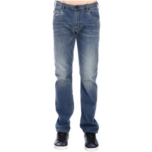 Stretch Cotton Pants , male, Sizes: W31 - Emporio Armani - Modalova