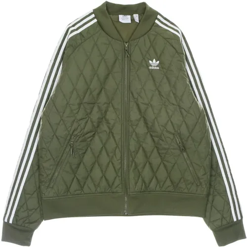 Gepolsterte Bomberjacke Olive Fokus , Damen, Größe: XL - Adidas - Modalova