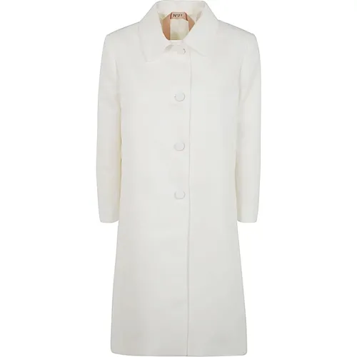 Ecru Woven Coat , female, Sizes: L - N21 - Modalova