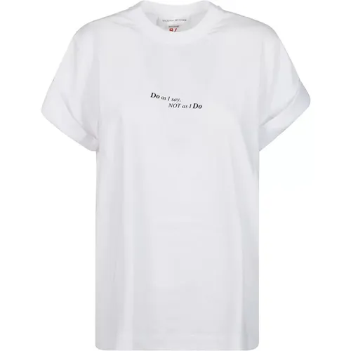 Weiße Slogan T-Shirt,T-Shirts - Victoria Beckham - Modalova