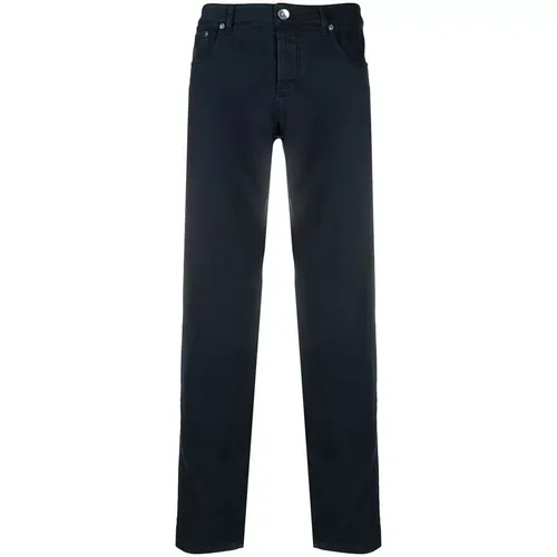 Dunkelblaue Denim Straight-Leg Jeans - BRUNELLO CUCINELLI - Modalova