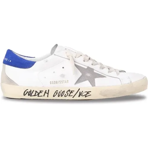 Sneakers with Blue Heel and Grey Star , male, Sizes: 10 UK, 9 UK, 7 UK, 8 UK - Golden Goose - Modalova