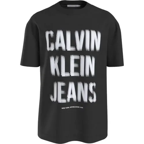 Logo illusion t-shirt , male, Sizes: L, XL - Calvin Klein - Modalova