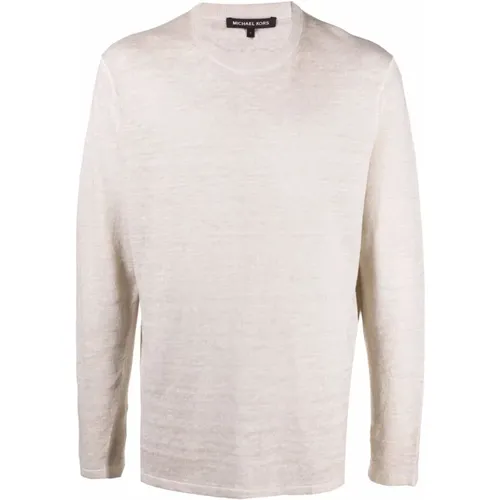 Linen and cotton blend sweater , male, Sizes: S, XL - Michael Kors - Modalova