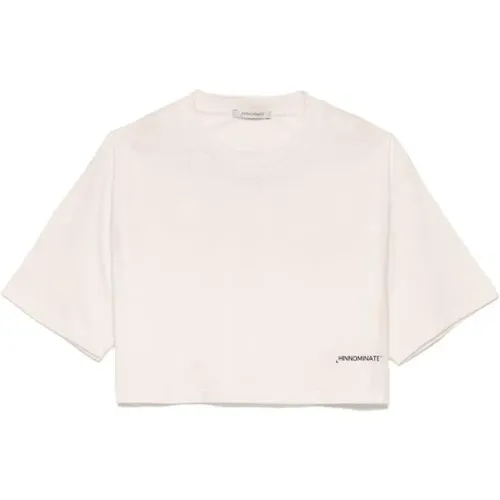 Weißes Logo Print Jersey T-Shirt - Hinnominate - Modalova