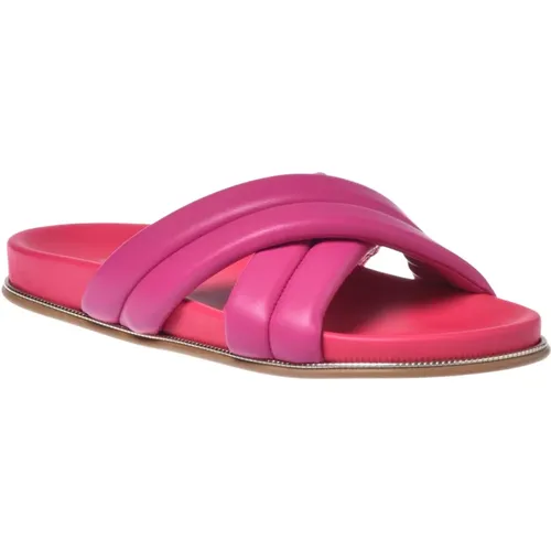 Slipper in fuchsia eco-leather , female, Sizes: 4 1/2 UK, 3 1/2 UK, 4 UK - Baldinini - Modalova