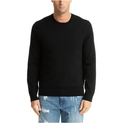 Plain Sweater with Logo Embroideries , male, Sizes: XL, L, M - Michael Kors - Modalova