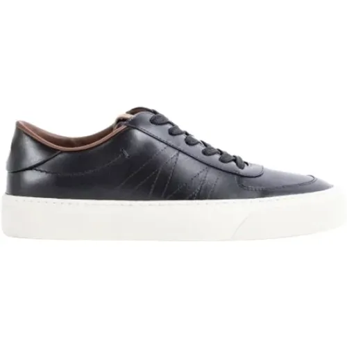 Schwarze Low-Top-Ledersneaker , Herren, Größe: 39 EU - Moncler - Modalova