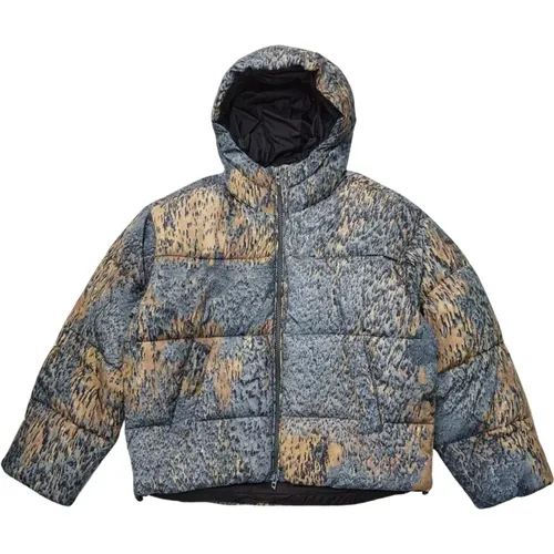 Pufferjacke mit Acid Rain Effekt , Herren, Größe: M - Diesel - Modalova