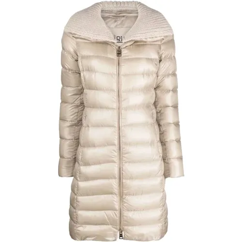 Knitted-Collar Padded Coat , female, Sizes: L, XS, 2XL, 2XS, M, XL, S - Herno - Modalova