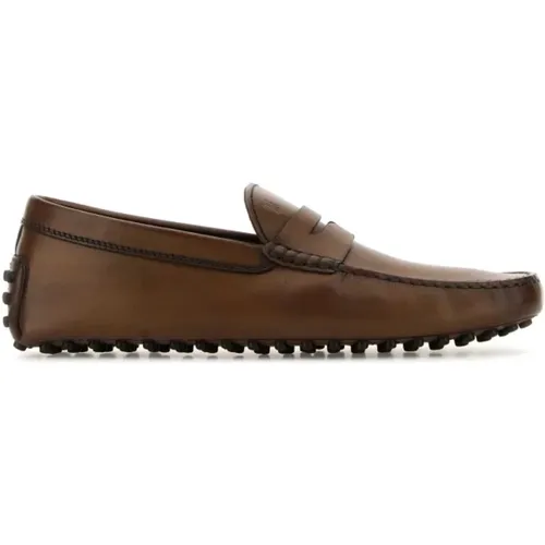 Klassische Braune Lederslipper , Herren, Größe: 43 EU - TOD'S - Modalova