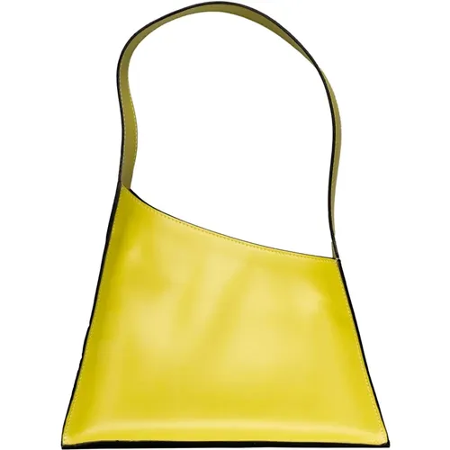 Slanted Calf Leather Shoulder Bag , female, Sizes: ONE SIZE - Little Liffner - Modalova
