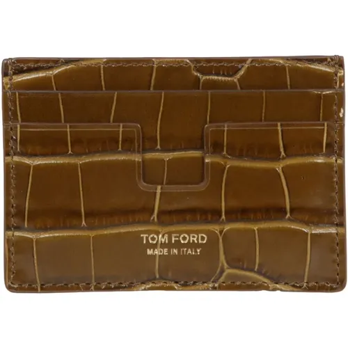 Slim Leather Card Holder Wallet , male, Sizes: ONE SIZE - Tom Ford - Modalova