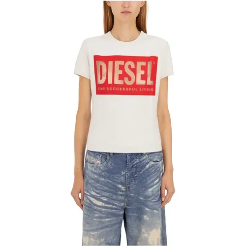 Baumwoll Malun T-Shirt , Damen, Größe: S - Diesel - Modalova