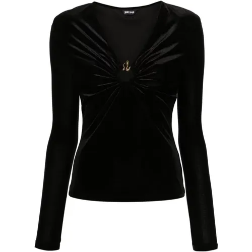 Schwarzes Top ***cv , Damen, Größe: 3XS - Just Cavalli - Modalova