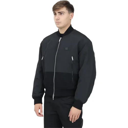 Schwarze Bomberjacke Modernes Minimalistisches Design,Schwarze Mäntel für Männer - Armani Exchange - Modalova