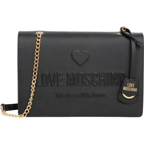 Embossed Shoulder Bag with Magnet Closure , female, Sizes: ONE SIZE - Love Moschino - Modalova