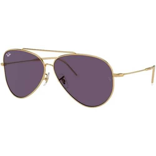 Aviator Reverse Sonnenbrille Violett Gold,REVERSE Aviator Sonnenbrille Violette Linse - Ray-Ban - Modalova