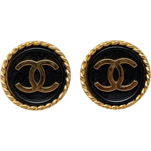 Pre-owned Gold earrings , female, Sizes: ONE SIZE - Chanel Vintage - Modalova