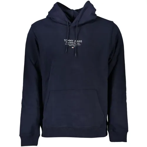 Gemütlicher Blauer Kapuzenpullover mit Logo , Herren, Größe: 2XL - Tommy Hilfiger - Modalova