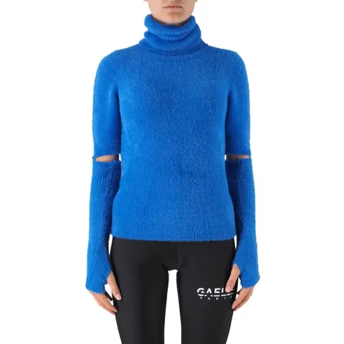 Kurzarm-Strickpullover mit blauen Handschuhen - Gaëlle Paris - Modalova