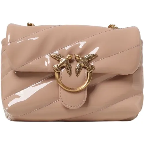 Love Birds Diamond Cut Schultertasche , Damen, Größe: ONE Size - pinko - Modalova