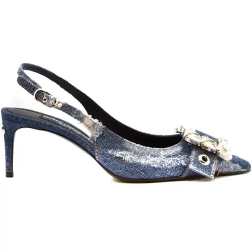 Women's Shoes Sandals Denim Ss23 , female, Sizes: 2 1/2 UK, 3 1/2 UK - Dolce & Gabbana - Modalova