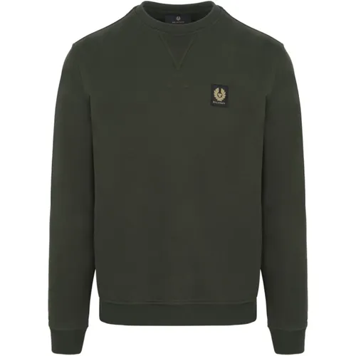 Logo Patch Cotton Sweatshirt , male, Sizes: XL, 2XL, S, M - Belstaff - Modalova