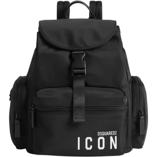 Icon Nylon Backpack with Front Pocket , unisex, Sizes: ONE SIZE - Dsquared2 - Modalova