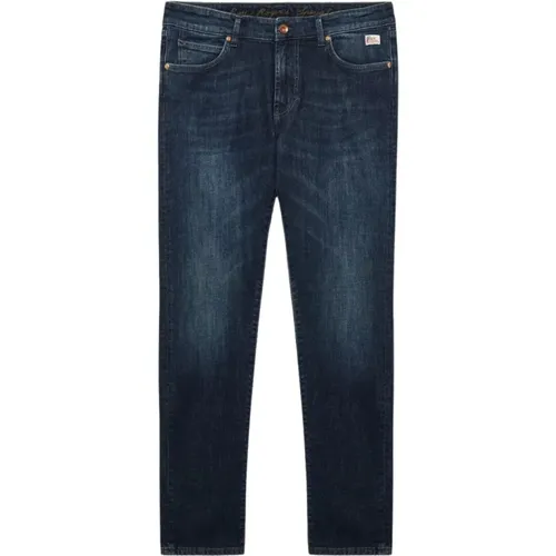 Dark Wash Slim-Fit Jeans , male, Sizes: W29 - Roy Roger's - Modalova