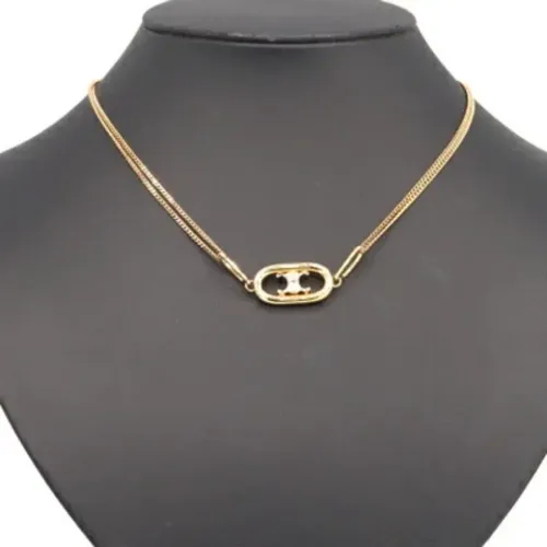 Pre-owned Metal necklaces , female, Sizes: ONE SIZE - Celine Vintage - Modalova