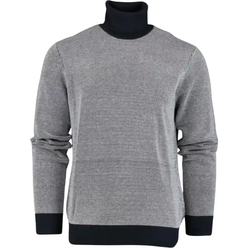 Blaue Sweaters mit U Ciclista Microfantasia , Herren, Größe: M - Armani Exchange - Modalova
