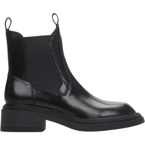 Damen Schwarze Leder Chelsea Stiefel Er00114135 , Damen, Größe: 35 EU - Estro - Modalova