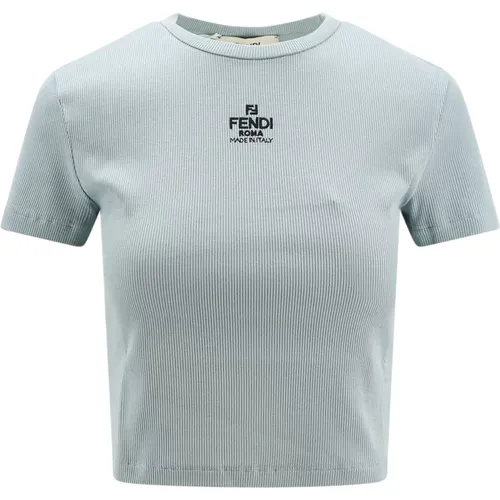 Crop Fit T-Shirt , female, Sizes: XS - Fendi - Modalova